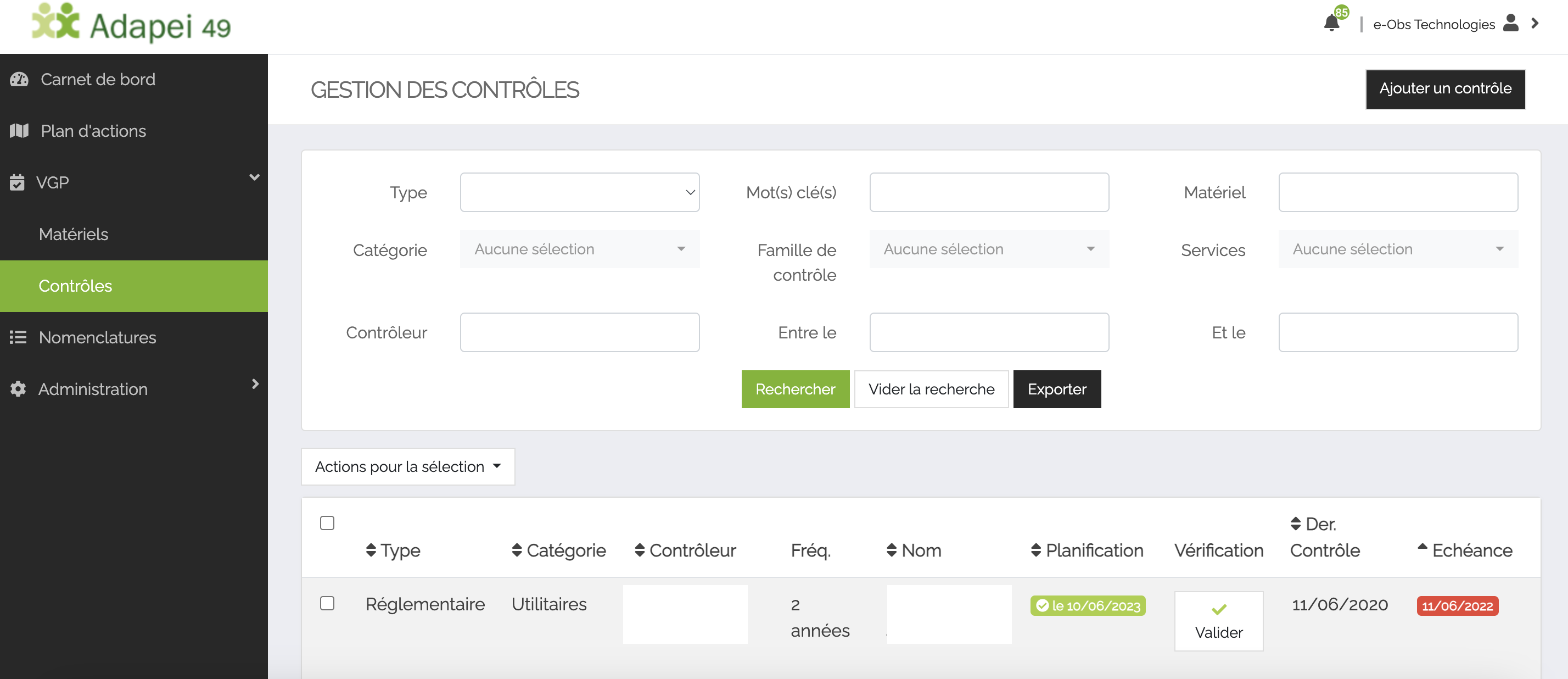 Les points forts du module VGP (Vérifications Générales Périodiques) de MemoryFlow