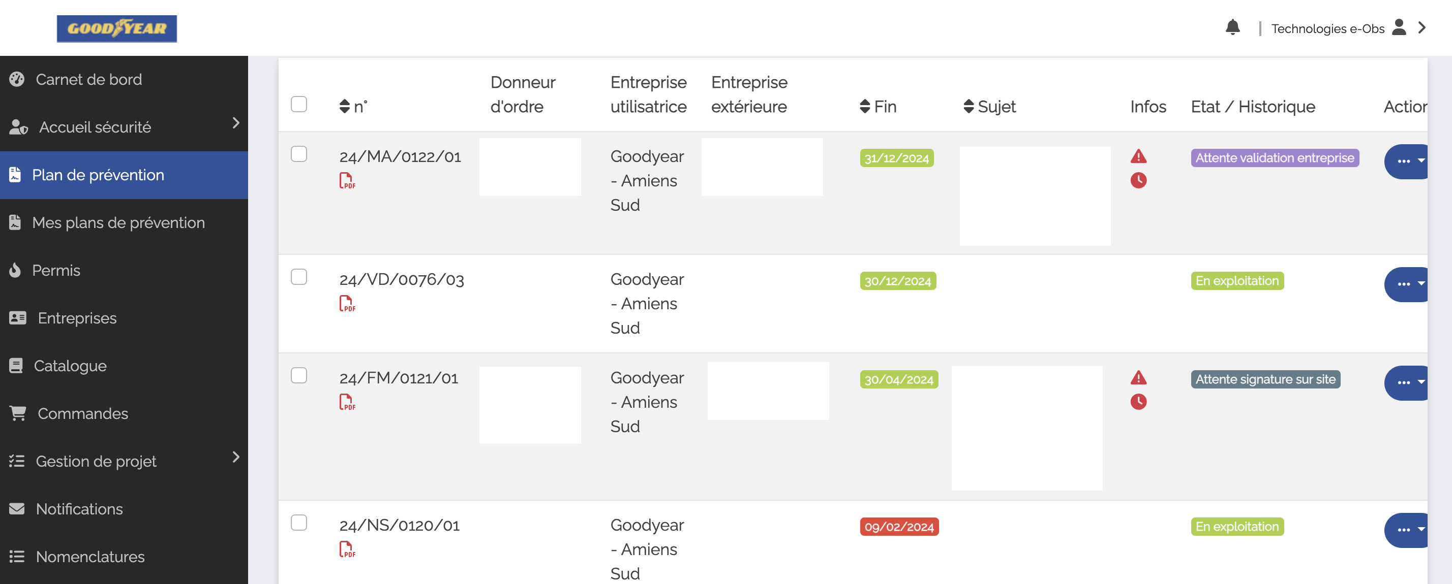 Installation du logiciel PDP MemoryFlow pour Goodyear