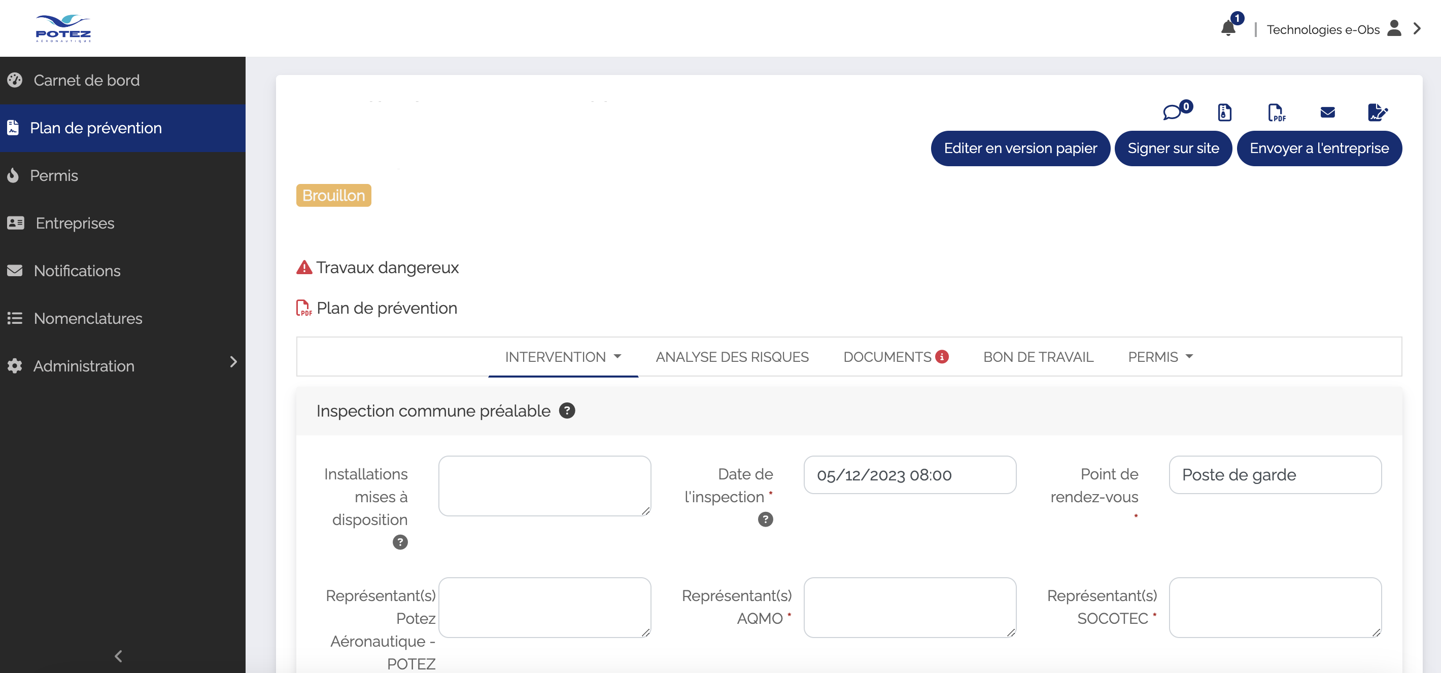 Les avantages du module Plan de prévention du logiciel MemoryFlow