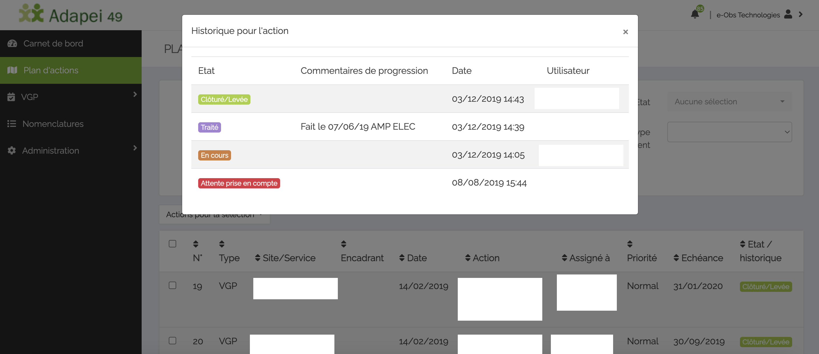 MemoryFlow - Le Module de Plan d'Actions centralisé